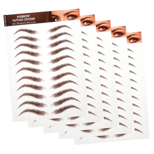 Ipetboom 5blätter Augenbrauen-transfer-aufkleber Wasserfest Augenbrauen-aufkleber Abzieh-transfer Für Make-up von Ipetboom