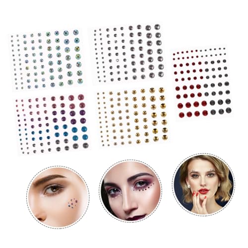 Ipetboom 5blätter Gesichtsaufkleber Strass-aufkleber Acryl Strass Aufkleber Auge Strass-aufkleber Edelsteine Aufkleber Für Auto Handy Laptop Dekoration Gesichtsbemalung Maskenball von Ipetboom