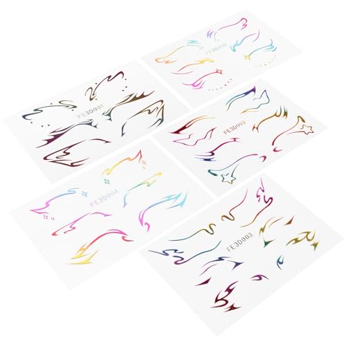 Ipetboom 5blätter Schmetterlings-augen-make-up-aufkleber Temporäre Eyeliner-aufkleber Selbstklebend Cosplay Gesicht Tattoos Eyeliner Sticker Aufkleber Für Alltags Und Festtags-make-up von Ipetboom