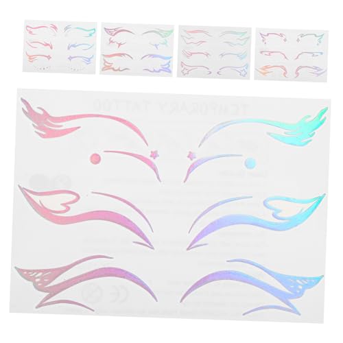 Ipetboom 5blätter Holographische Augen-make-up-aufkleber Temporäre Gesichtstattoos Für Karneval Cosplay Und Partys Wasserfeste Sticker Für Einzigartigen Look Und Stilvolle von Ipetboom