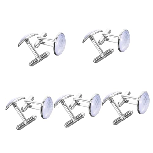 Ipetboom 5 Paare Golf Manschettenknöpfe für Herren Damen Cufflinks Golfball Form Perfektes Accessoire für Hochzeiten Festliche Anlässe Langlebig Kristallglas für Anzüge von Ipetboom