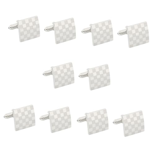 Ipetboom 5 Paare Herren Manschettenknöpfe Cufflinks Quadratisches Design Langlebig Elegant für Anzug Hochzeit Perfektes Accessoire für Männer Vatertag von Ipetboom