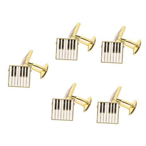 Ipetboom 5 Paare Piano Manschettenknöpfe für Herren Kreative Cufflinks mit Eleganter Klavier Design für Formelle Anlässe Besondere Veranstaltungen Ergänzung für Outfit von Ipetboom