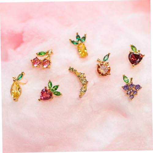 Ipetboom 5 Paare Tropische Frucht Ohrringe Damen Ohrstecker Silber mit Zirkonia Modisch Vielseitig und Hautfreundlich Geschenkidee von Ipetboom
