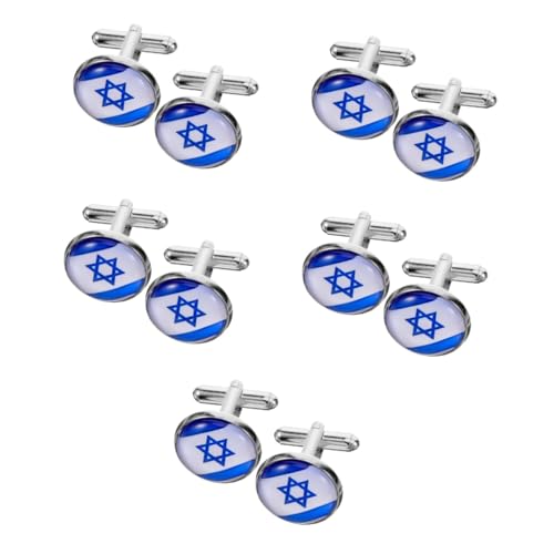 Ipetboom 5 Paare israelische Manschettenknöpfe Hemdmanschettenknöpfe modellieren Hemdnieten Manschettenknöpfe an den Ärmeln Kleidungsdekore Hemdärmelverzierung Zinklegierung von Ipetboom