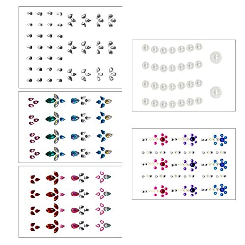 Ipetboom 5sätze Selbstklebende Gesicht Juwelen Rhinestone Aufkleber Für Augen Gesicht Körper Glitzer Dekoration Für Festivals Hochzeiten Kostümpartys von Ipetboom