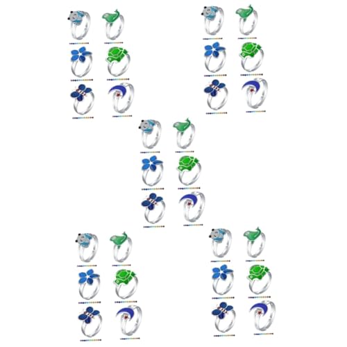 Ipetboom 5 Sätze Farbenwechselnder Kinderfinger Ring Teiliges Thermochromatisches Schmuck Accessoire Für Partys Für Jungen Ändert Temperaturwechsel 6 Stück * 5 von Ipetboom