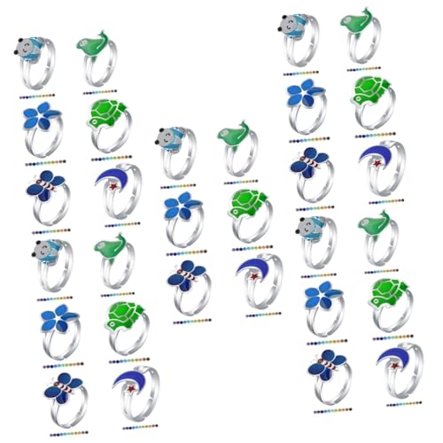 Ipetboom 5 Sätze Teiliges Farbwechsel Fingerring Für Thermochromatischer Cartoon Schmuck Für Festivals Niedliches Design Für Jungen 6 Stück * 5 von Ipetboom