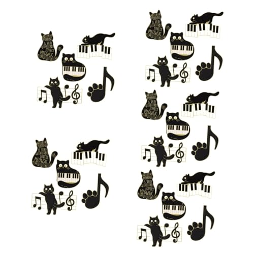 Ipetboom 5 Sätze Teiliges Katzenbrosche Niedliche Emaille Anstecker Für Kleidung Rucksack Taschen Kreative Schwarze Katzen Mit Klaviernoten Design Dekorative Tierpins Für Einen 5 Stück * 5 von Ipetboom