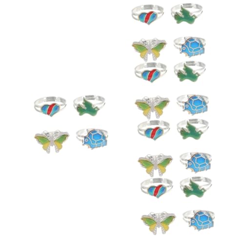 Ipetboom 5 Sätze Teiliges Stimmungsring Für Cartoon Motiven Farbwechsel Für Teenager Perfekter Schmuck Für Partys Besondere Anlässe 4 Stück * 5 von Ipetboom