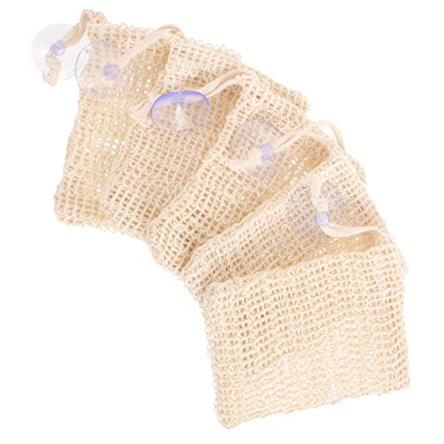 Ipetboom 5 Stk Blasennetz Seifenhalter aus Mesh Spülbürste mit Seifenspender Seifensack augplatte suction cup Seifenbeutel zum schäumender Seifenbeutel Bettwäsche aus Baumwolle von Ipetboom