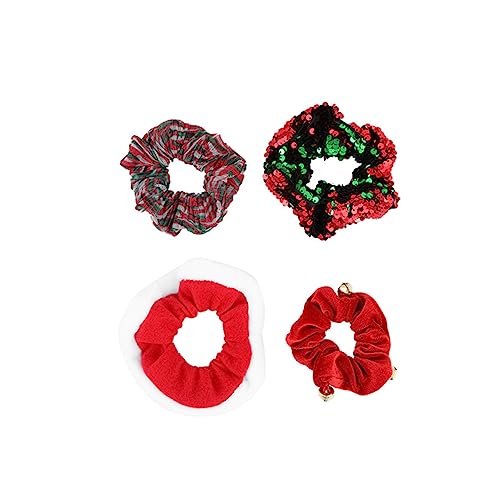 Ipetboom 5 Stk haarband set weihnachts haarreif christmas haarreif PomPom Haarband Pferdeschwanzhalter mit Pailletten Blitz Haarseil Haarschmuck Haarring Fräulein Stirnband von Ipetboom