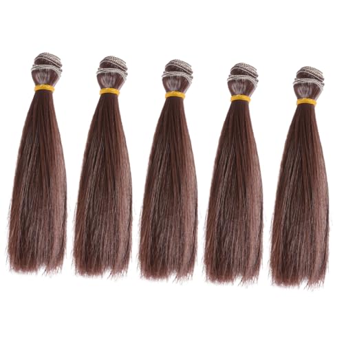 Ipetboom 5 Stk Puppe DIY Perücke glattes Haar puppenperücken Hitzebeständige Perücken schwarze Babypuppe Spielzeugperücken für Mädchen Mützen für Männer Cosplay Hut von Ipetboom