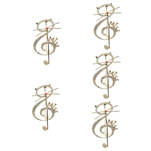 Ipetboom 5 Stück Brosche für Damen Niedliche Katzen Noten Brosche Hochwertiges Design für Kleidung Hüte Taschen Langlebig Praktisch für Partys Alltagsmode von Ipetboom