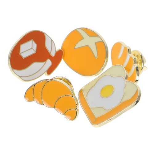 Ipetboom 5stücke Teiliges Set Lustiger Brotdesign-broschen Kawaii Emaille-anstecker Für Kleidung Rucksäcke Und Taschen Verspielte Und Süße Accessoires Langlebigem von Ipetboom