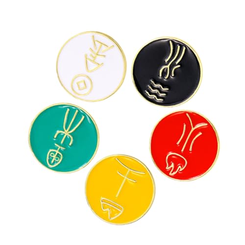 Ipetboom 5 Stück Chinesische Broschen mit Metalllegierung Kreative Dekorative Pins mit chinesischen Symbolen Vielseitig für Kleidung Rucksäcke und Hüte Modische Anstecknadeln für Damen und von Ipetboom