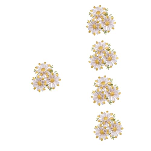 Ipetboom 5 Stück Elegant Daisy Brosche für Frauen Modischer Anstecker Legierung für Kleidung Hüte Schals Accessoire für Besondere Anlässe in Gelb von Ipetboom