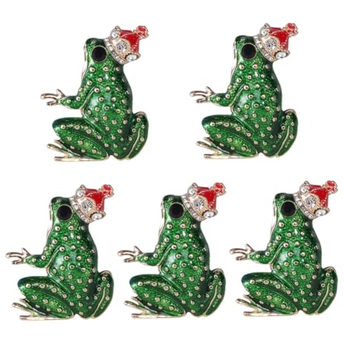 Ipetboom 5 Stück Frosch Brosche Cartoon Emaille Anstecknadel für Kleidung Tier Schmuck für Schals Taschen Kleidung Design mit Funkelnden Details von Ipetboom