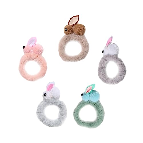 Ipetboom 5stücke Plüsch Haarbänder Für Süße Osterhasen Haargummis Pastellfarben Für Täglichen Gebrauch Für Mädchen Zu Ostern von Ipetboom