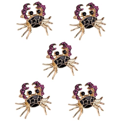 Ipetboom 5 Stück Kreative Krabbenbrosche für Damen Langlebiger Anstecker Süßer Pin für Kleidung Taschen Accessoires für zu Feiertagen Besonderen Anlässen von Ipetboom