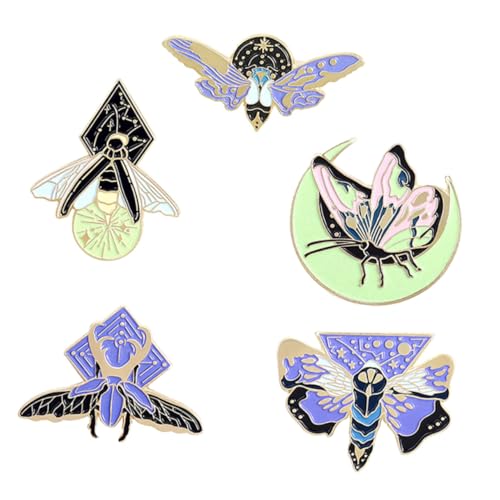 Ipetboom 5 Stück Luminous Cartoon Brosche Legierung Anstecknadeln mit Langlebigem Glüheffekt Modische Kleidung Dekoration Einfach zu Tragen Farbenfrohe Accessoires für Damen und Herren von Ipetboom
