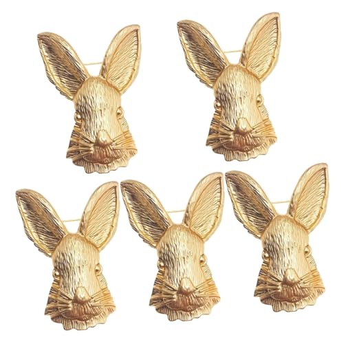 Ipetboom 5 Stück Retro Kaninchen Brosche für Damen Niedliche Tier Anstecknadel zur Dekoration von Kleidung Schals Taschen Langlebig Accessoire von Ipetboom