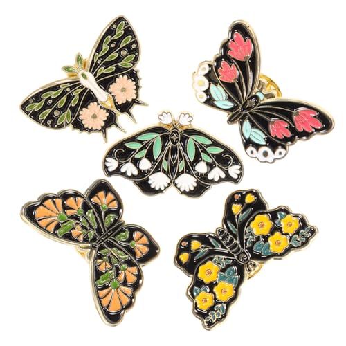 Ipetboom 5 Stück Schmetterling Broschen Metall Anstecknadeln Leicht Modisch Kleidung Schmuck für Damen und Mädchen Elegant Retro Vintage Zubehör für Rucksack und Outfit von Ipetboom