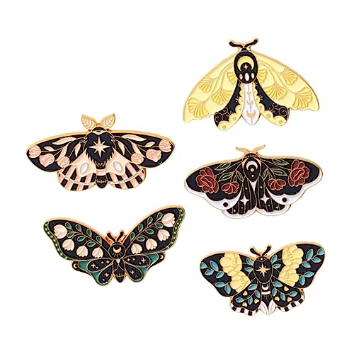 Ipetboom 5 Stück Schmetterlings Emaille Anstecknadeln Retro Broschen für Kleidung Rucksäcke Schals Langlebig Elegantes Design von Ipetboom