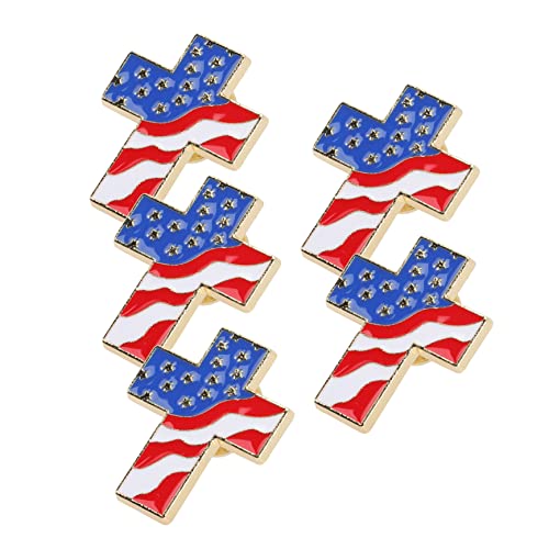 Ipetboom 5stücke Metallbroschen Mit Amerikanischem Flaggenkreuzmuster Broschennadeln Für Frauen Ästhetische Anstecknadeln Für Rucksäcke Und Kleidung Patriotische Broschen Für Alltag von Ipetboom