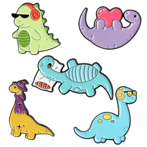 Ipetboom 5 Stück Teiliges Dinosaurier Broschen Cartoon Anstecknadeln Niedliche und Kreative Pins für zu Geburtstagen und Feiertagen von Ipetboom
