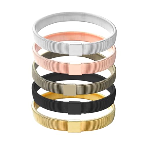Ipetboom 5 Stück Teiliges Männer Armband Metall Dehnbares Armlet für Herren Rutschfeste Armbänder Gemischten Farben für Jacken Vielseitig von Ipetboom