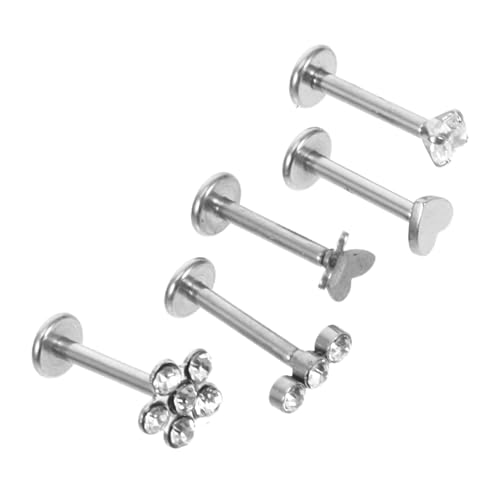 Ipetboom 5 Stück Teiliges Piercing Set mit Zirkonia für Lippen Nase Helix und Knorpel Langlebiger Glänzender Schmuck für Damen und Herren Vielseitig Einsetzbar Hautfreundlich und Rostfrei Ipetboom 5 Stück Teiliges Piercing Set mit Zirkonia für Lippen Nase Helix und Knorpel Langlebiger Glänzender Schmuck für Damen und Herren Vielseitig Einsetzbar Hautfreundlich und Rostfrei von Ipetboom