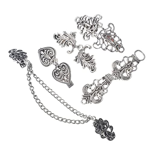 Ipetboom 5 Stück Teiliges Set Vintage Cardigan Clips Blumenmuster Pullover Verschlüsse für Strickjacken Broschen für Schals und Kleidung Einfach Anzuwenden Retro Design von Ipetboom