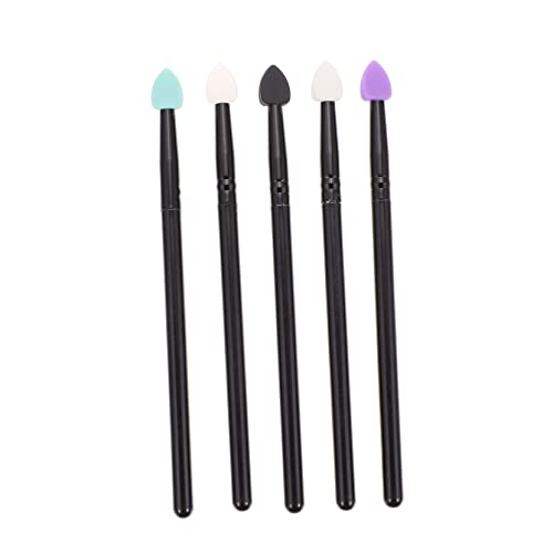 Ipetboom 5 Stück Teiliges Silikon Make Up Pinsel für Lidschatten und Nasenschattierung Waschbar Langlebig mit Langem Griff kein Produktverlust Vielseitig für Lippenpflege und Präzises von Ipetboom