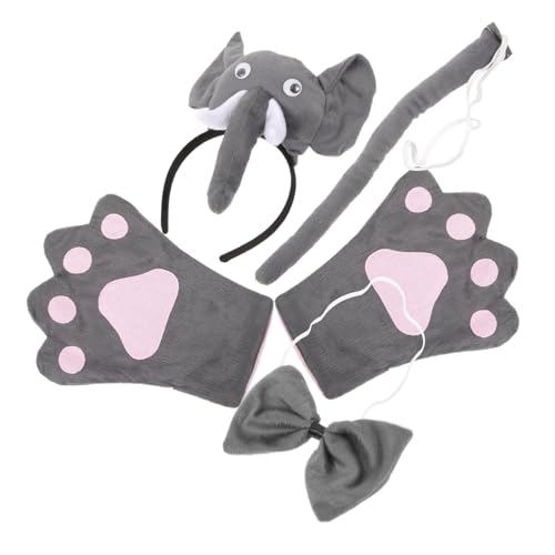 Ipetboom 5 Stück Teiliges Tier Cosplay Kostüm Set Haarreif mit Ohren und Passende Handschuhe Weiches Hautfreundliches Material für Kostümparty Bühne und Halloween von Ipetboom