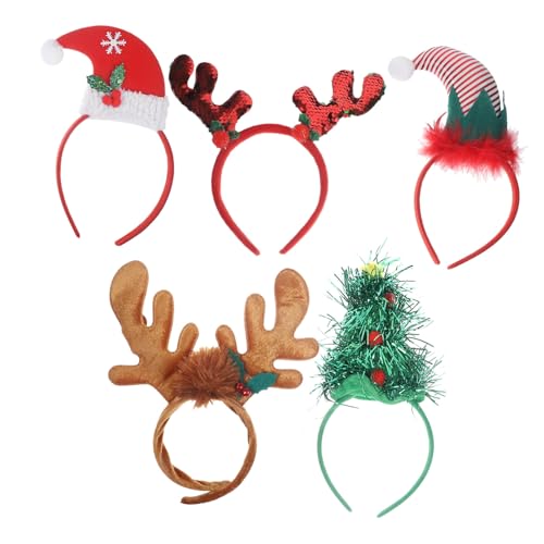 Ipetboom 5stücke Weihnachts-haarreifen Für Junge Mädchen Lustige Cosplay-kopfbedeckung Weihnachtsdeko Für Partys Kreative Haaraccessoires Im Zufälligen Design von Ipetboom