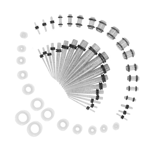 Ipetboom 50 Stück Teiliges Ohr Gauge Ohr Dehnstäbe Zubehör für Frauen Stylische Körperpiercing Juwelen für Langanhaltenden Komfort von Ipetboom