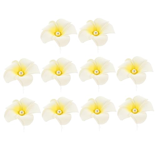 Ipetboom 50 Stück U-förmige Eiblume haarschmuck Haarspangen hawaiianische Blumenhaargabel Accessoires für Mädchen Haarklammer Tiara Braut Haarnadel Plumeria-Haarnadel Frangipani U-Clip von Ipetboom