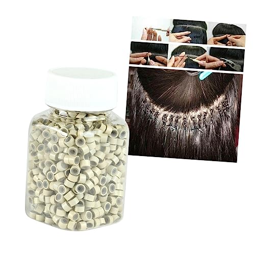 Ipetboom 500stücke Silikon Dreadlock-ringe Haarverlängerungs Und Flechtperlen Für Männer Und Frauen Beige Für Zöpfe Und Haarschmuck-dekoration von Ipetboom