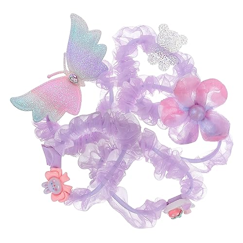 Ipetboom 5st Haarnadel Haargummis Elastische Haarbänder Haarschmuck Für Frauen Haarschleifen Frauen Haarband Haarschmuck Für Mädchen Tiara Plastik Kleinkind Violett Blumenkopfschmuck Flügel von Ipetboom