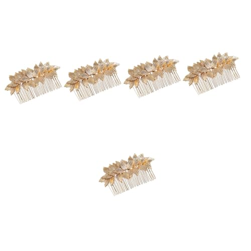 Ipetboom 5St Kamm Kopfschmuck für den Abschlussball Brautkopfschmuck für die Hochzeit Haarschmuck goldene Haaraccessoires Tiara Hochzeitskopfschmuck Braut Haarteil Blatt von Ipetboom