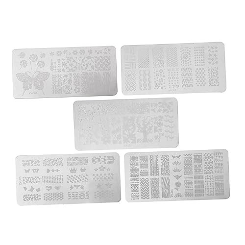 Ipetboom Nagellack-stempel-set – 5-teilige Metall-stempelvorlagen Verschiedene Designs Einfache Nagel von Ipetboom