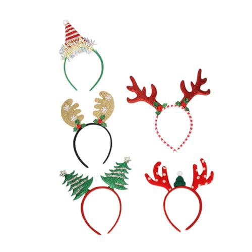 Ipetboom 5stücke Weihnachts-haarreifen Mit Rentierohren Und Festlichen Designs Für Weihnachtsfeiern Kostümpartys Und Festliche Anlässe Bequeme Und Liebevolle Haaraccessoires Für von Ipetboom
