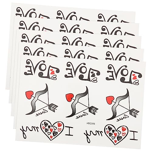 Ipetboom 5blätter Valentinstag Temporäre Tattoos Aufkleber Für Selbstklebende Herz Tattoos Für Partys Festivals Und Tägliche Nutzung Körperdekoration von Ipetboom