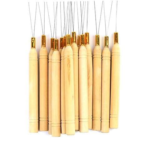 Ipetboom 5 Stücke Haar Verlängerung Holz Nadel Einfädler Haken Werkzeug Haar Zubehör Für Frauen von Ipetboom