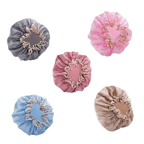 Ipetboom Elastisches Badehauben-set – 5-teilig Grau Dicker Duschhut Badehut Für Damen Herren Und Erwachsene von Ipetboom