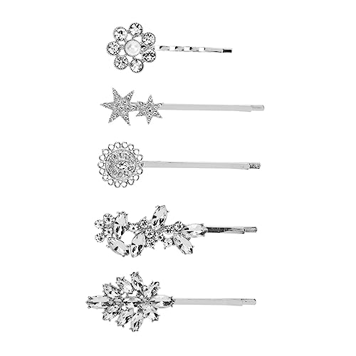 Ipetboom 5st Klipp Haarschmuck Haar Klammern Haarspangen Haarklammer Frauen Strass Haarspange Kristall-sonnenblumen-haarspange Kristallstern-haarnadel Einstellen Perle Fräulein Legierung von Ipetboom