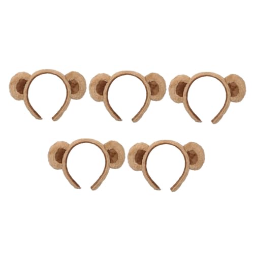 Ipetboom 5stücke Bären Ohren Haarreif Plüsch Stirnband Mit Bärenohren Tier Kopfbedeckung Für Damen Süßes Haar Accessoire Für Party Cosplay Und Make-up von Ipetboom