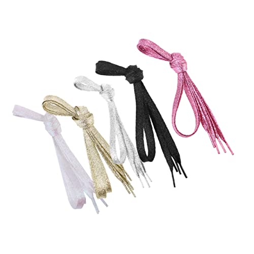 Ipetboom 5stücke Flacher Schnürsenkel in Silberzwiebelform Perlmuttfarbene Schnürsenkel Bunt Für Turnschuhe Passend Für Herren Und Damen Mit Metallischem Glitzer von Ipetboom