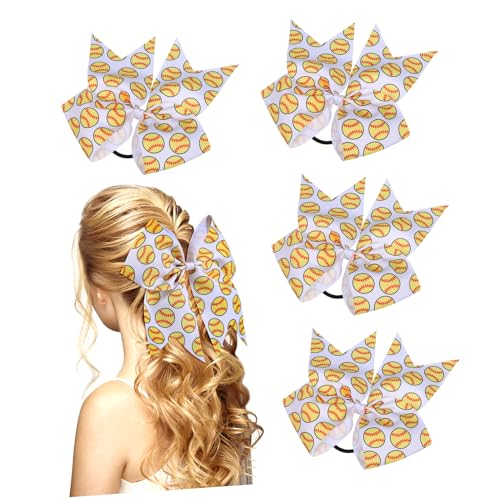 Ipetboom 5stücke Softball Haarschleifen Sport Haargummis Elastische Schleifen Haarschmuck Beschädigung Robuste Haargummis Für Mädchen von Ipetboom
